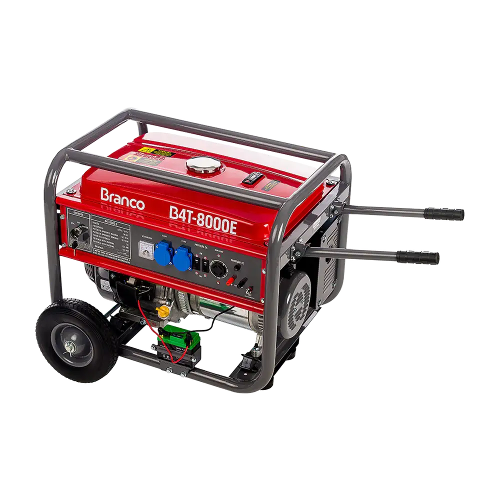 Gerador de Energia Branco B4T-8000E para locação em Rio Grande